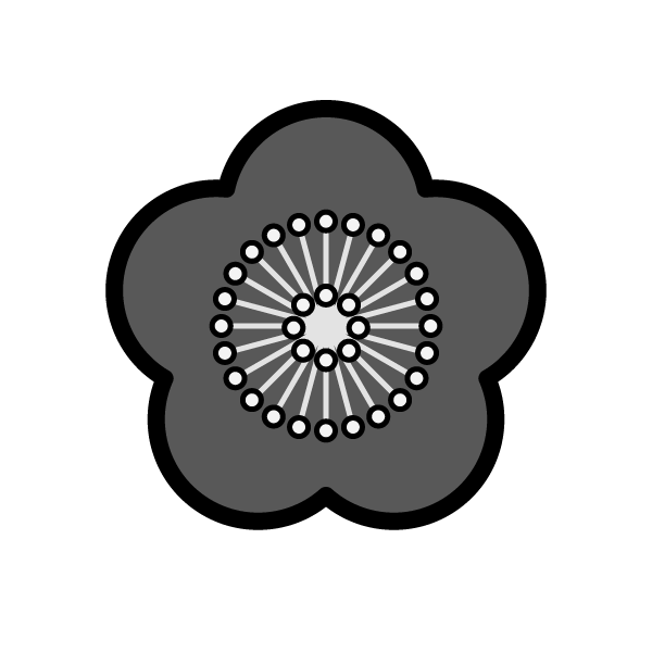 トップ100 梅 の 花 梅 イラスト 白黒 最高の動物画像
