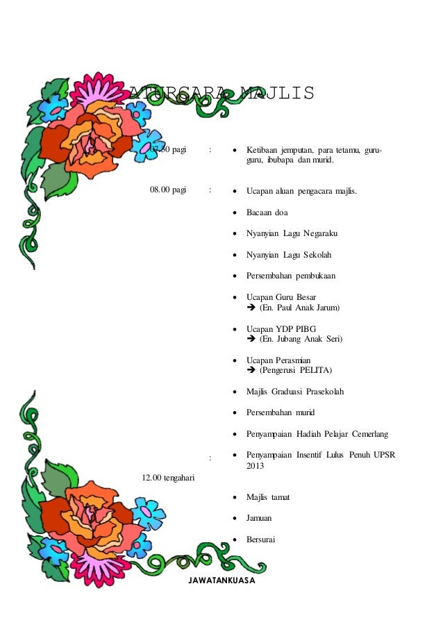 Contoh Buku Program Hari Anugerah Kecemerlangan Sekolah 