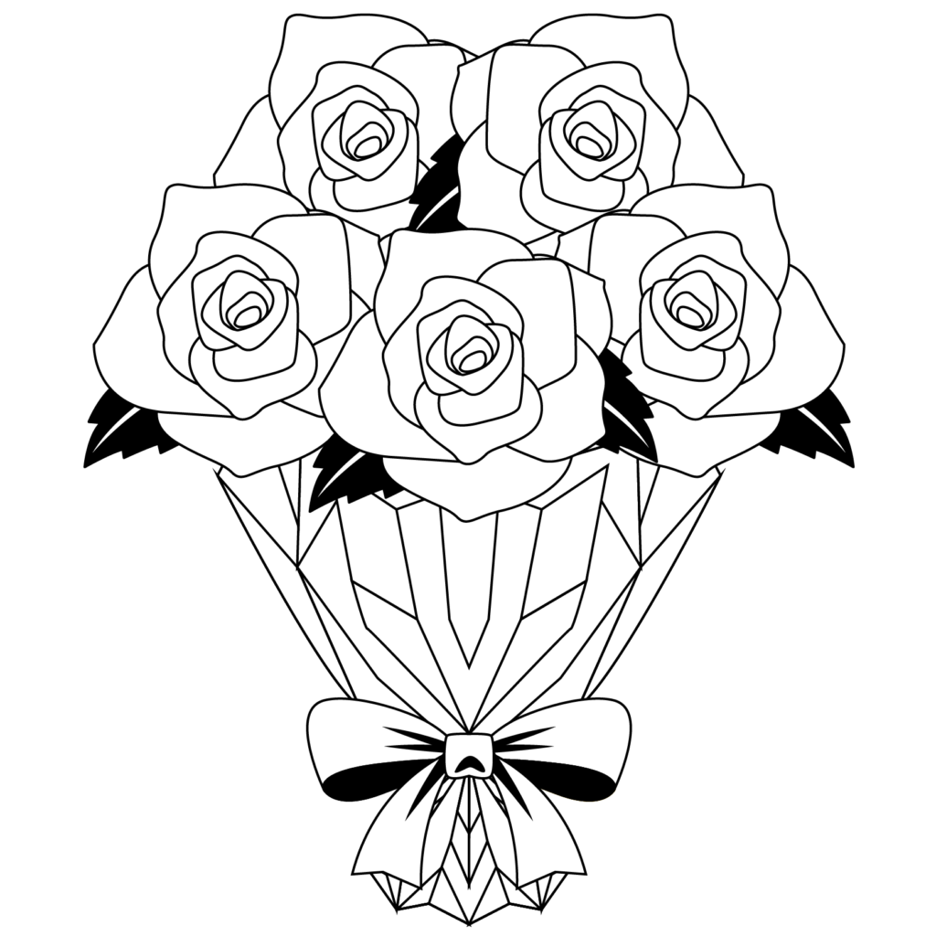 かわいいディズニー画像 ベストアンティーク 薔薇 イラスト 白黒