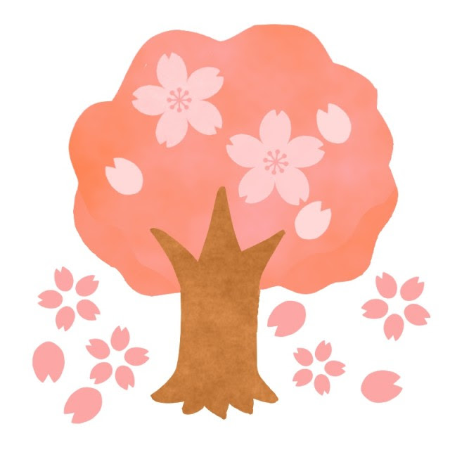 ユニークおしゃれ 桜の 木 イラスト 動物ゾーン