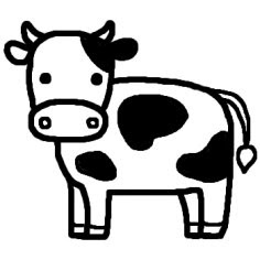 無料ディズニー画像 これまでで最高の牛 イラスト かわいい 白黒