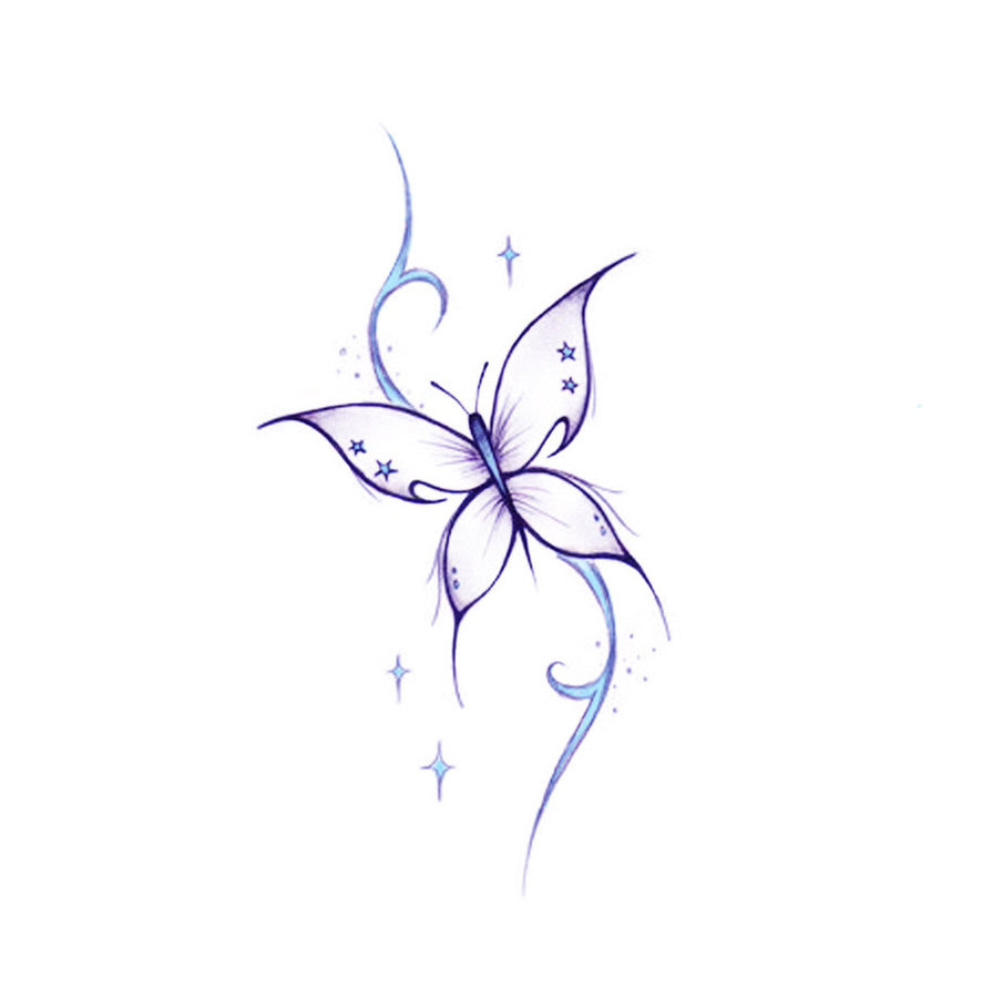 Half Butterfly Half Flower Drawing - Best Tattoo Ideas