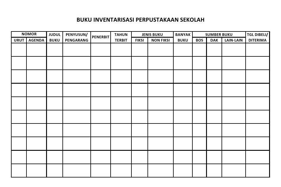 Contoh Buku Log Program - Gontoh