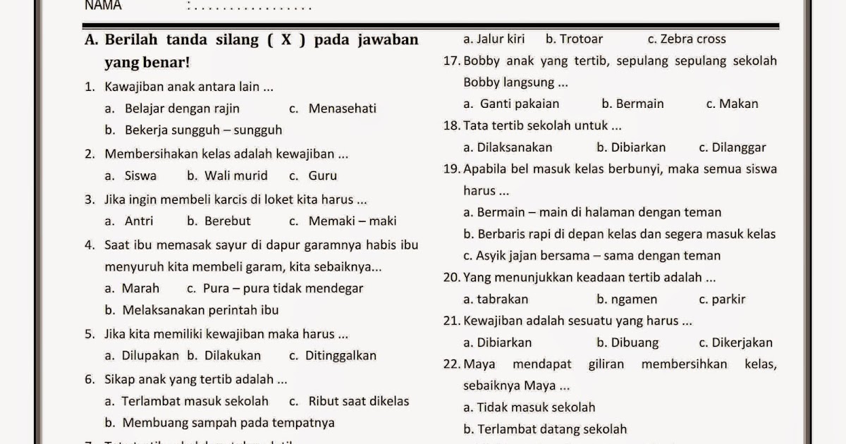  Soal  Ukk Kelas  1 Agama  Hindu  Sd Semester 2 2021 Soal  dan 