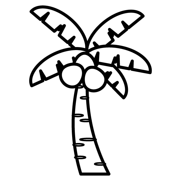 美しい花の画像 ベストヤシの木 イラスト 白黒