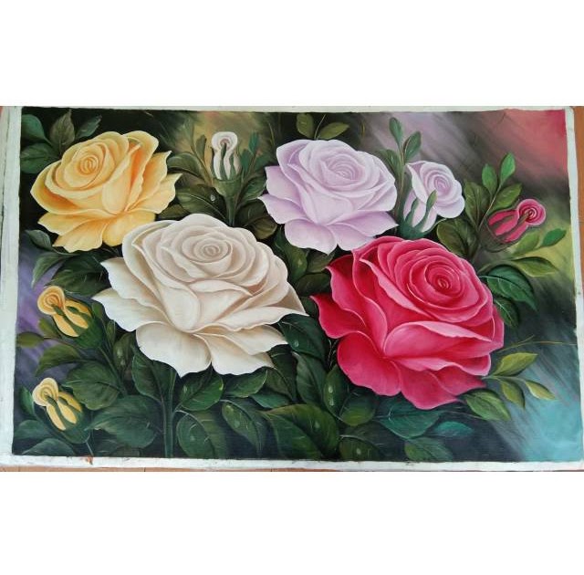 Paling Hits 30 Lukisan Bunga Mawar  Di Tangan Koleksi Rial