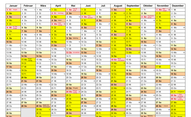 Kalender 2021 Zum Ausdrucken Kostenlos Bayern : 2020 ...