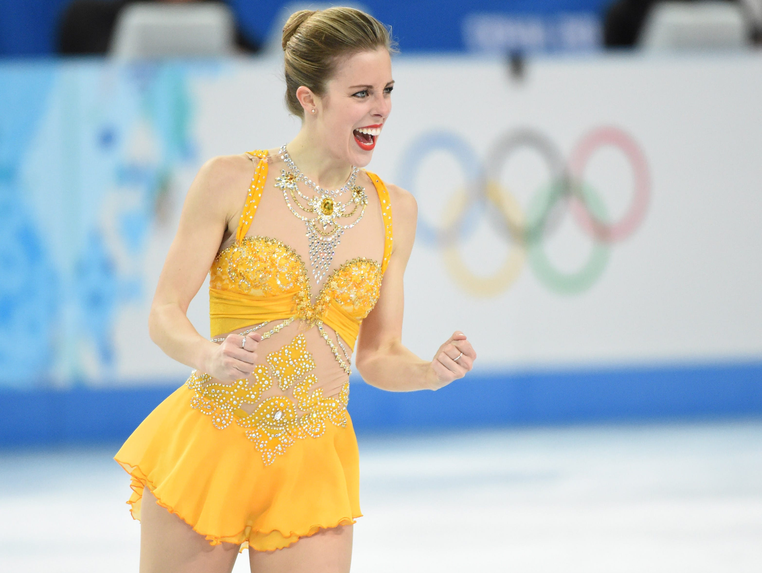 Ashley Wagner of the USA skates during the Sochi Olympic Winter Games at Iceberg Skating Palace on Feb. 20, 2014.