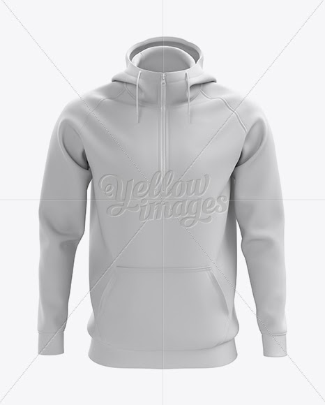 Download Download Half-Zip Hoodie Mockup - Front View PSD