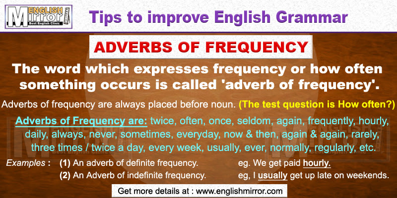 Some adverbs describe how frequently we do an activity. Adverbs Of Frequency A Word Which Expresses Frequency Or How Often Something Occurs English Mirror