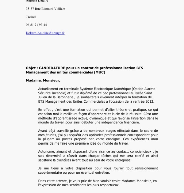 Lettre De Motivation Fonction Publique Restauration - Soalan 1