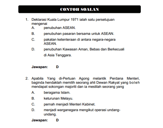 Contoh Soalan Pengetahuan Am Pembantu Tadbir N19 - Sawahan b