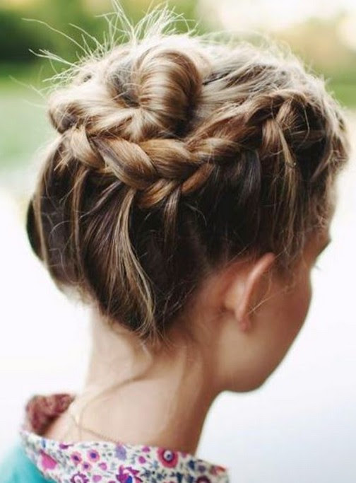 Updo hairtyle for short hair, updo bun braided updos, pretty hairtyle, wedding updos bob women. 10 Updo Hairstyles For Short Hair Popular Haircuts