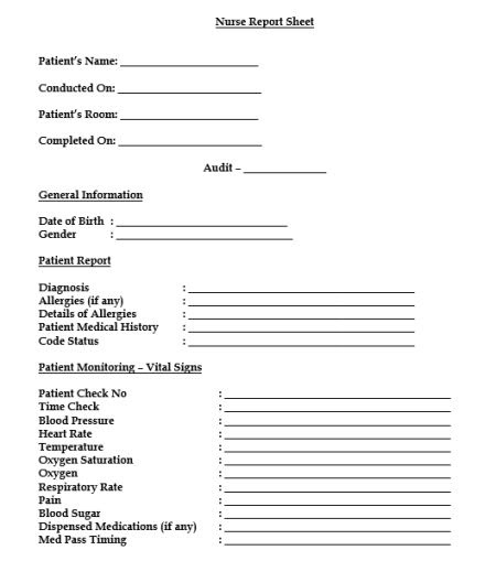 Thank you scrubsmag.com for this one. Nursing Report Sheet Template 15 Best Templates And Images In Pdf Format Free Download Template Sumo