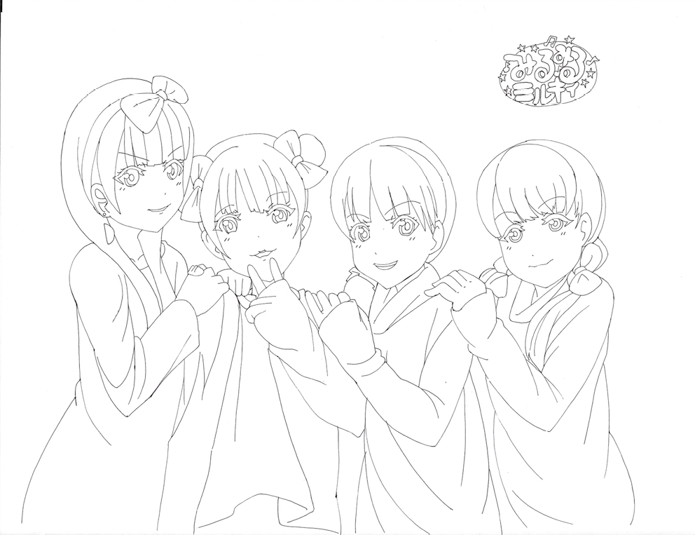 フレッシュ 4 人 ポーズ トレス 素材 四 人 ラーゲト