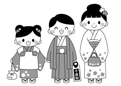 人気ダウンロード 七五三 イラスト 白黒 7285 七五三 イラスト 無料 白黒 Okepictanhc