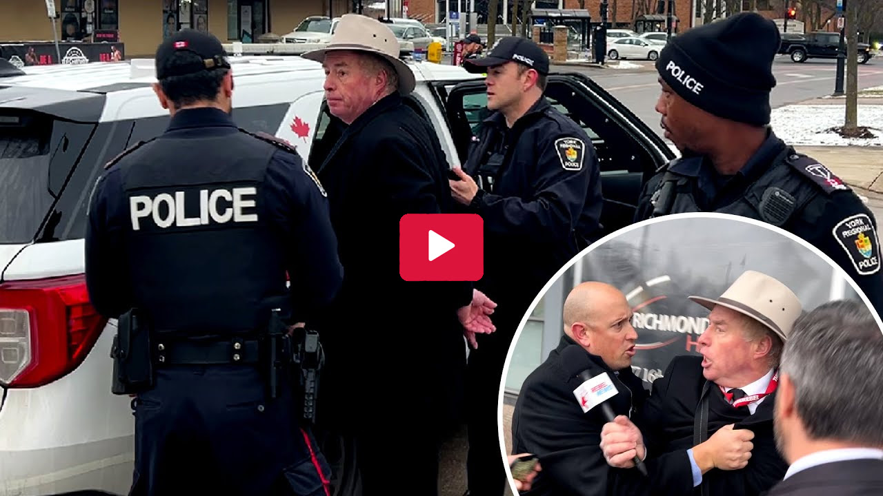 SHOCK FOOTAGE: Chrystia Freeland’s bodyguards assault and arrest
David Menzies when he asks her a question
