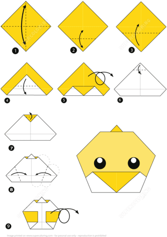 Instrucciones para Hacer Paso a Paso un Pollito de Origami ...