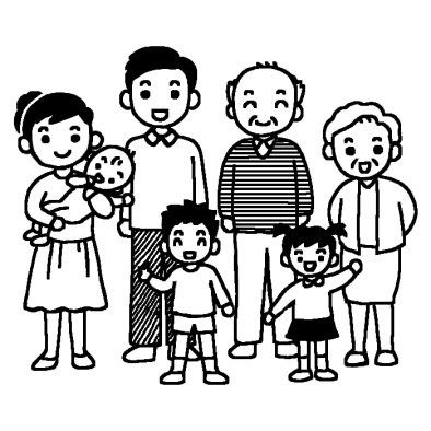 家族 イラスト 無料 白黒 Hōmuaidea