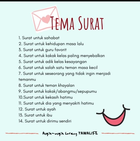 Contoh Surat Cinta Untuk Guru Favorit