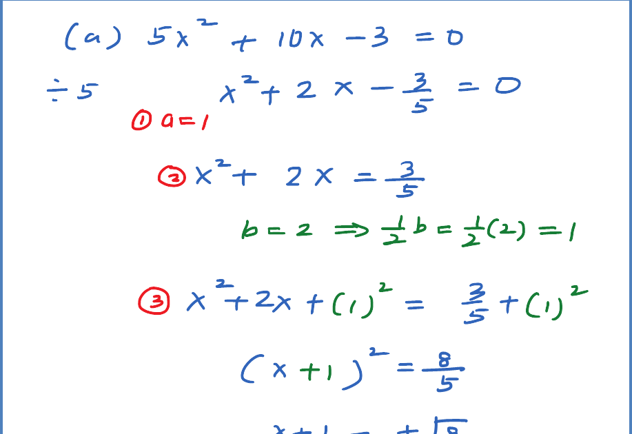 Soalan Add Math Quadratic Equation - Muharram p