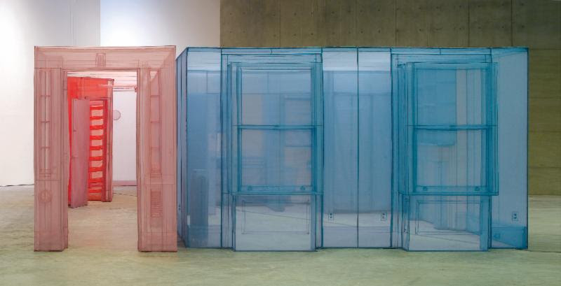 Do Ho Suh, 348 West 22nd Street, Apt. A, New York, NY 10011, USA, 2012. Polyester fabric and stainless steel tube. 271 2/3 x 169 3/10 x 96 1/2 inches. Edition of 3. Courtesy the artist and Lehmann Maupin, New York and Hong Kong.