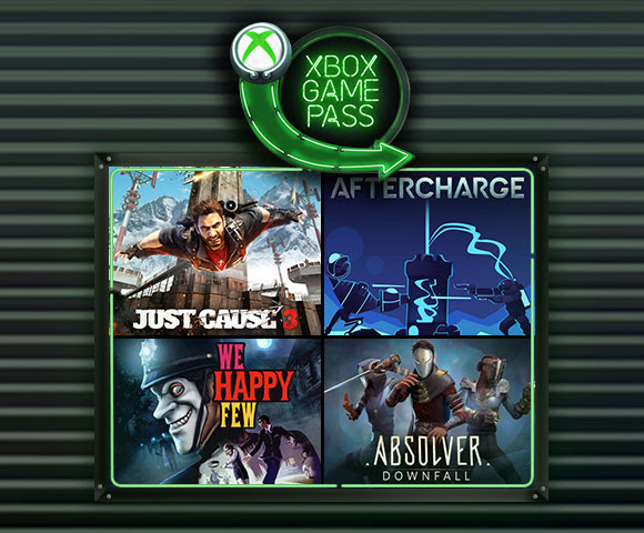 Game characters from Just Cause 3, We Happy Few, Aftercharge, and Absolver.