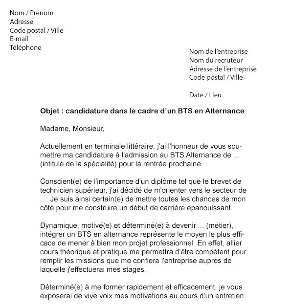 Lettre Motivation Dut Tc Alternance Pour Entreprise 