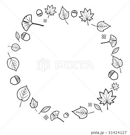 紅葉 イラスト 白黒 Japan Image