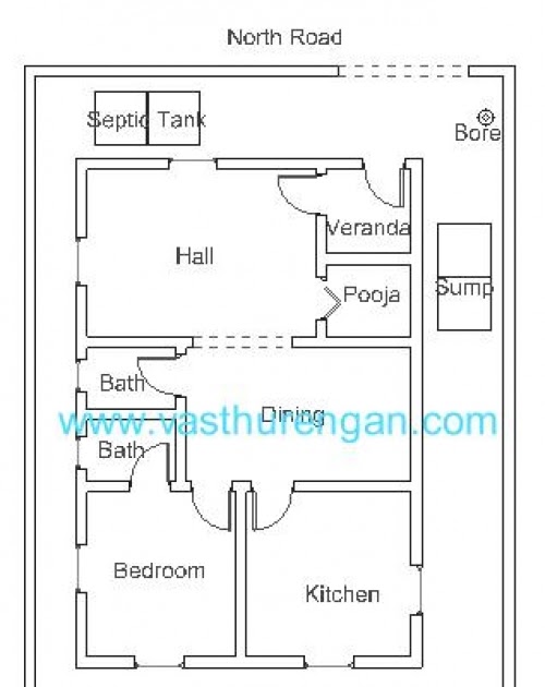 North Facing 3 Bhk House Plan As Per Vastu