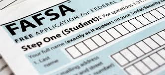 Image of a financial aid form called a FAFSA