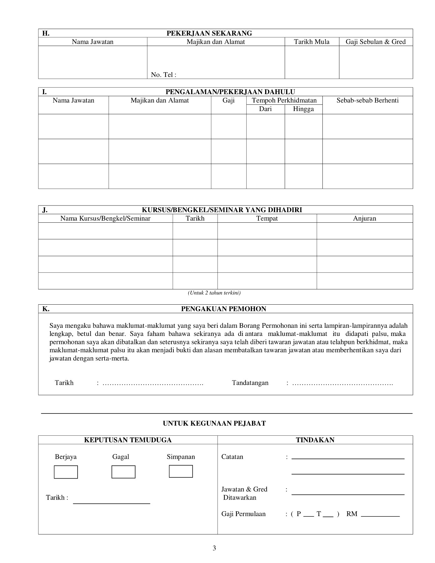 Jawatan kosong 2019 terkini ok? Borang Kerja Kosong