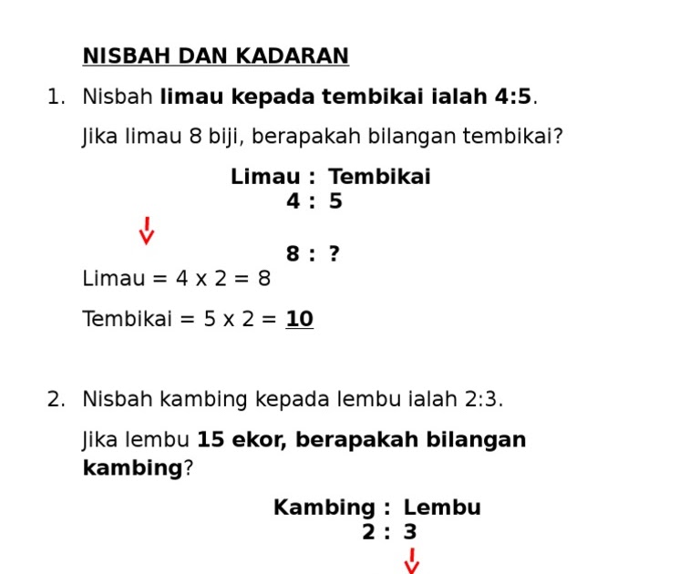 Contoh Soalan Nisbah Tahun 6 - Dernier c