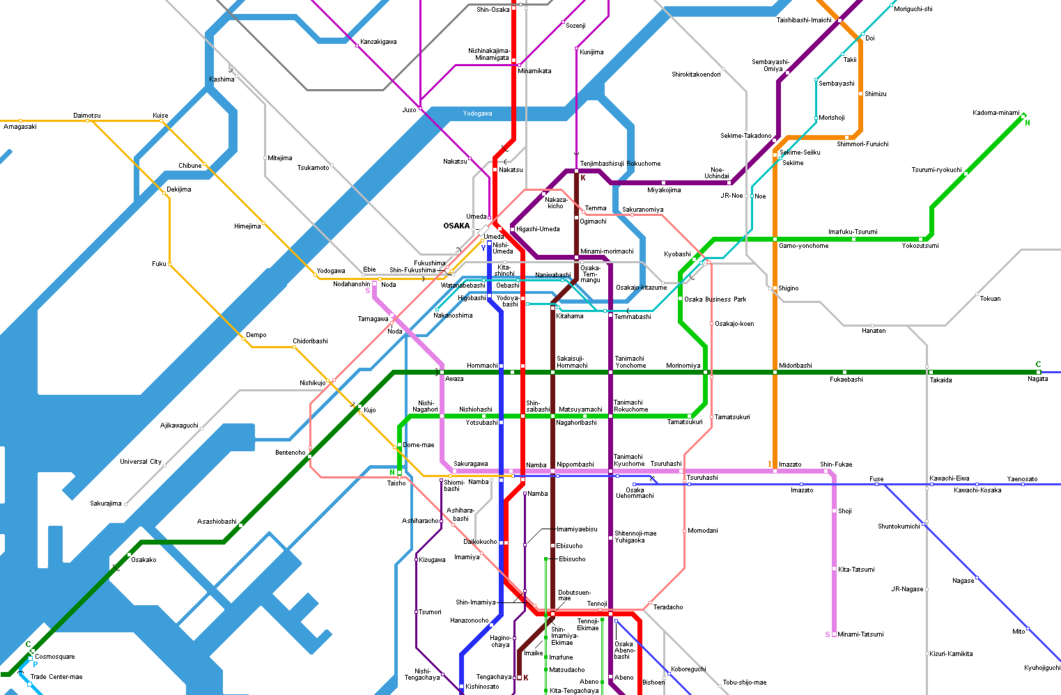 Search routes & fares pitapa service accessibility information site map … Urbanrail Net Asia Japan Osaka Subway