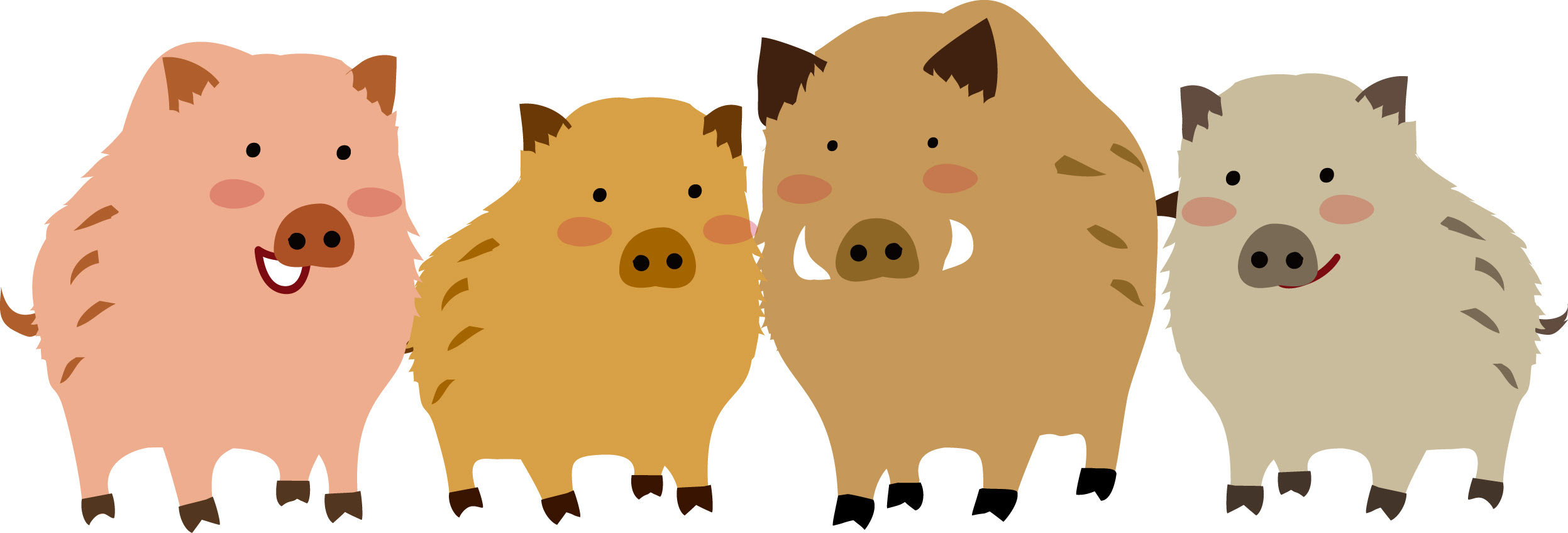 75 いのししイラスト 無料 花の画像