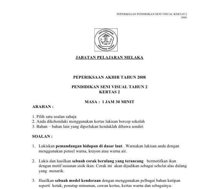 Contoh Soalan Peperiksaan Akhir Tahun Bahasa Melayu 