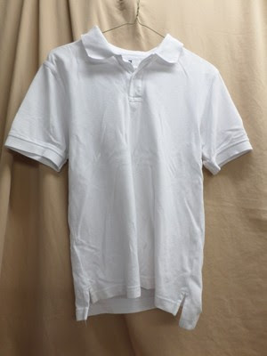 On Sale Chaps Boys Youth Size L 1416 White Short Sleeve Polo ShirtUniform Shirt