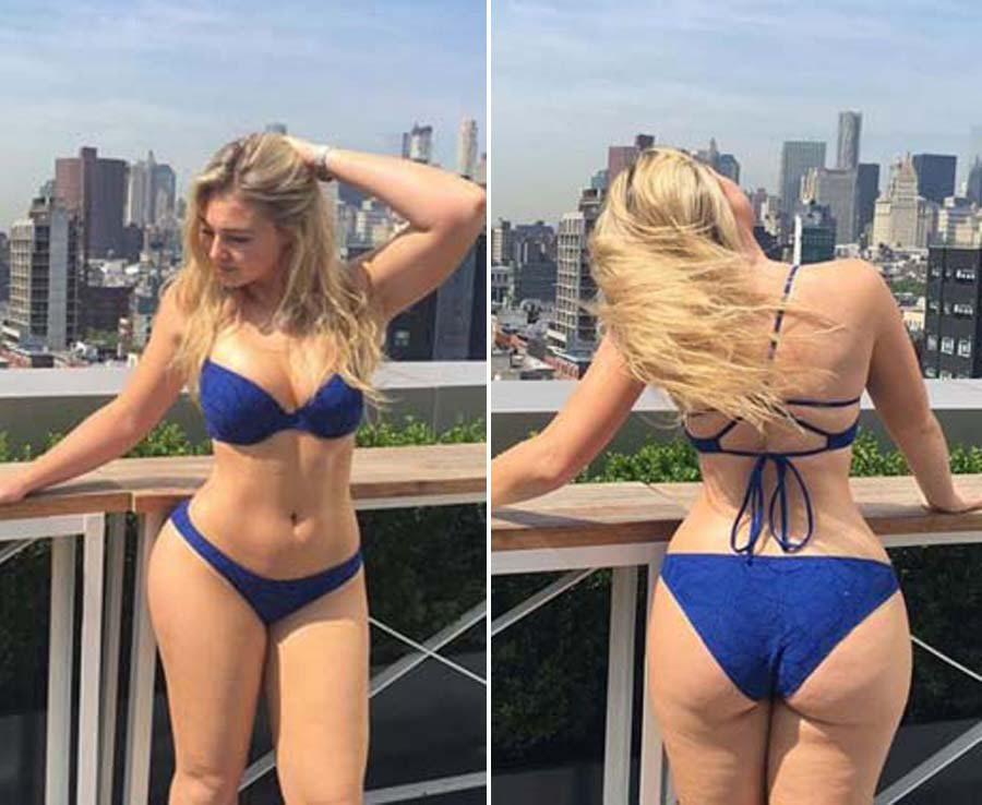 Iskra Lawrence looks amazing in a blue bikini 