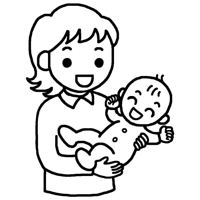 無料イラスト画像 無料印刷可能赤ちゃん イラスト 白黒