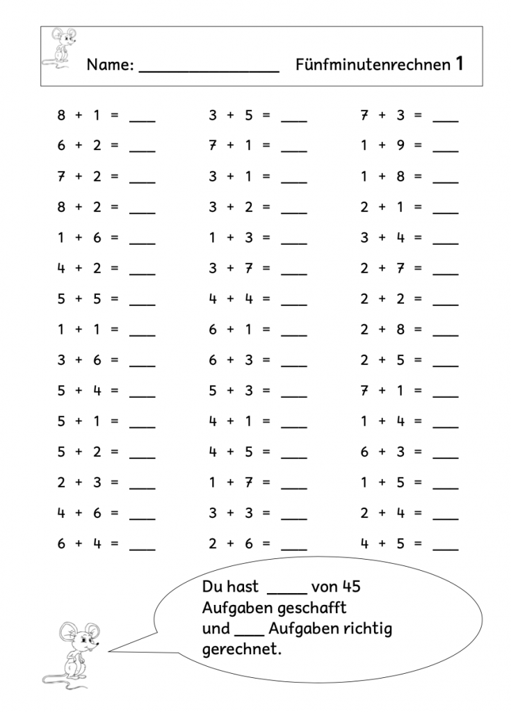 Kostenlose arbeitsblätter und übungen für mathe in der 1. Mathe Klasse 1
