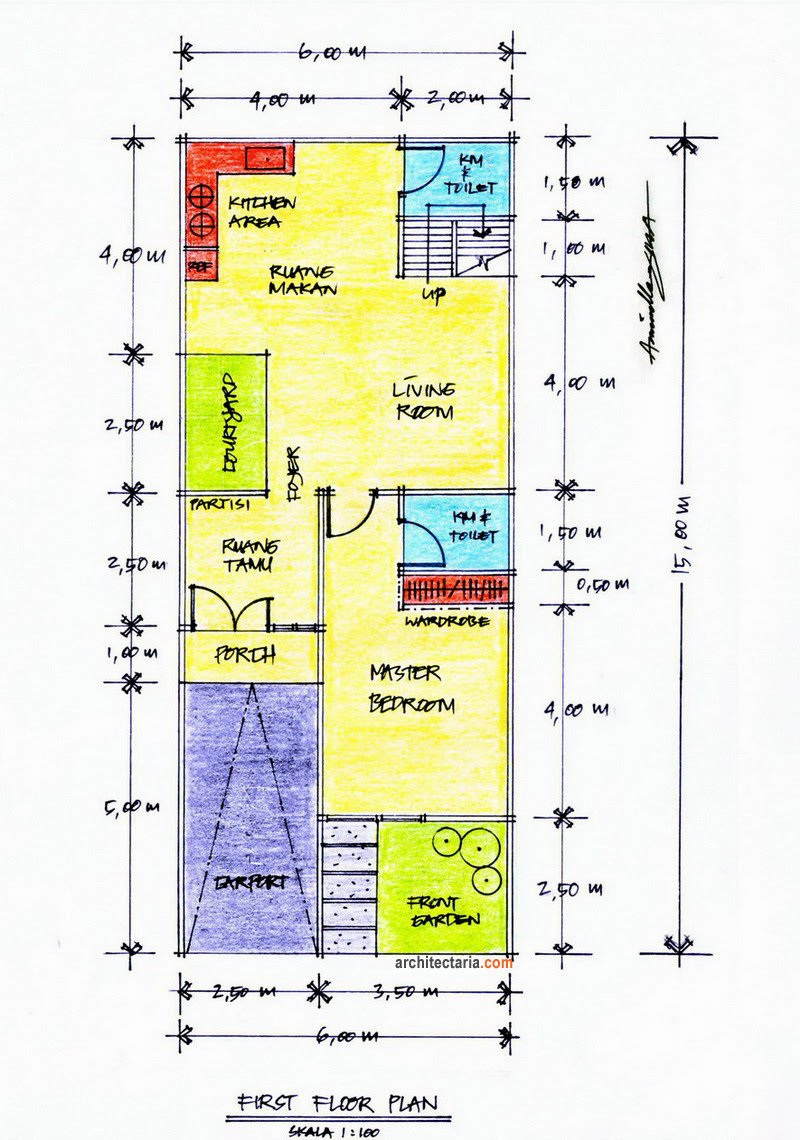 70 Desain Rumah Minimalis Ukuran 6x15 1 Lantai  Desain 
