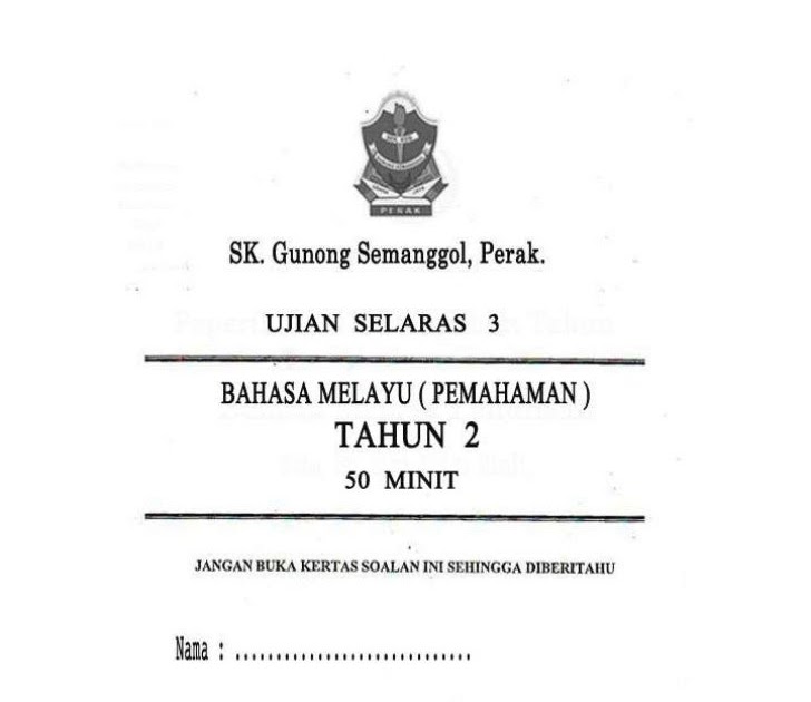Soalan Akhir Tahun Bahasa Melayu Pemahaman Tahun 1 