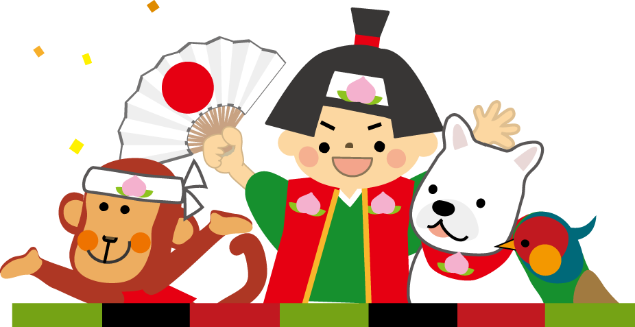 無料イラスト画像 元のお 面 桃太郎 犬 イラスト
