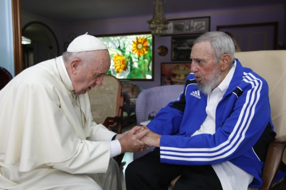 Visita de Cortesía del Papa Francisco al líder de la Revolución cubana Fidel Castro, 20 de septiembre de 2015. Foto: Alex Castro