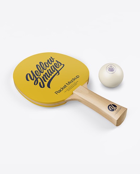 Download Matte Ping Pong Paddle W/ Ball - Half Side View ...