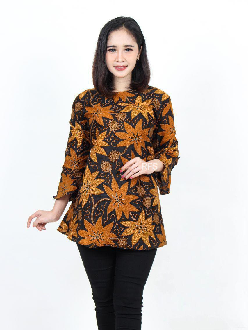 Model Baju  Batik Atasan  Wanita  Kantor  Elegan Belanja 