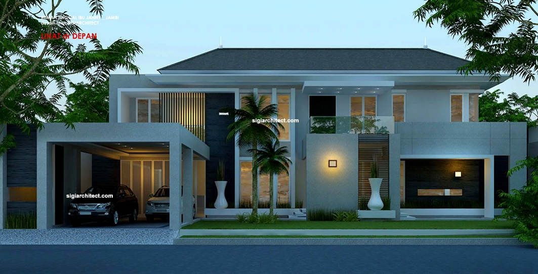 Ide Desain Rumah 2 Lantai Minimalis Tropis Modern Fasade 