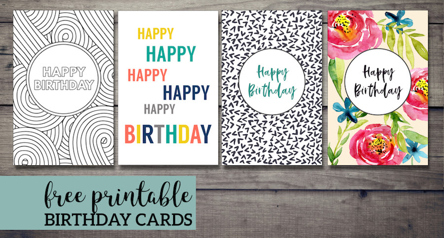 Change the color and text of your own personal message using over 100 fresh fonts. Free Printable Birthday Cards Paper Trail Design