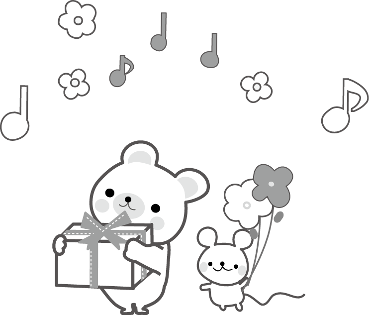 誕生 日 イラスト 白黒 無料イラスト素材 かわいいフリー素材 素材のプ