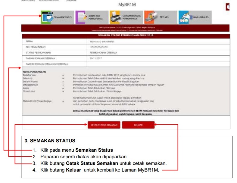 How To Check Br1m 2019 Status - Contoh Etc